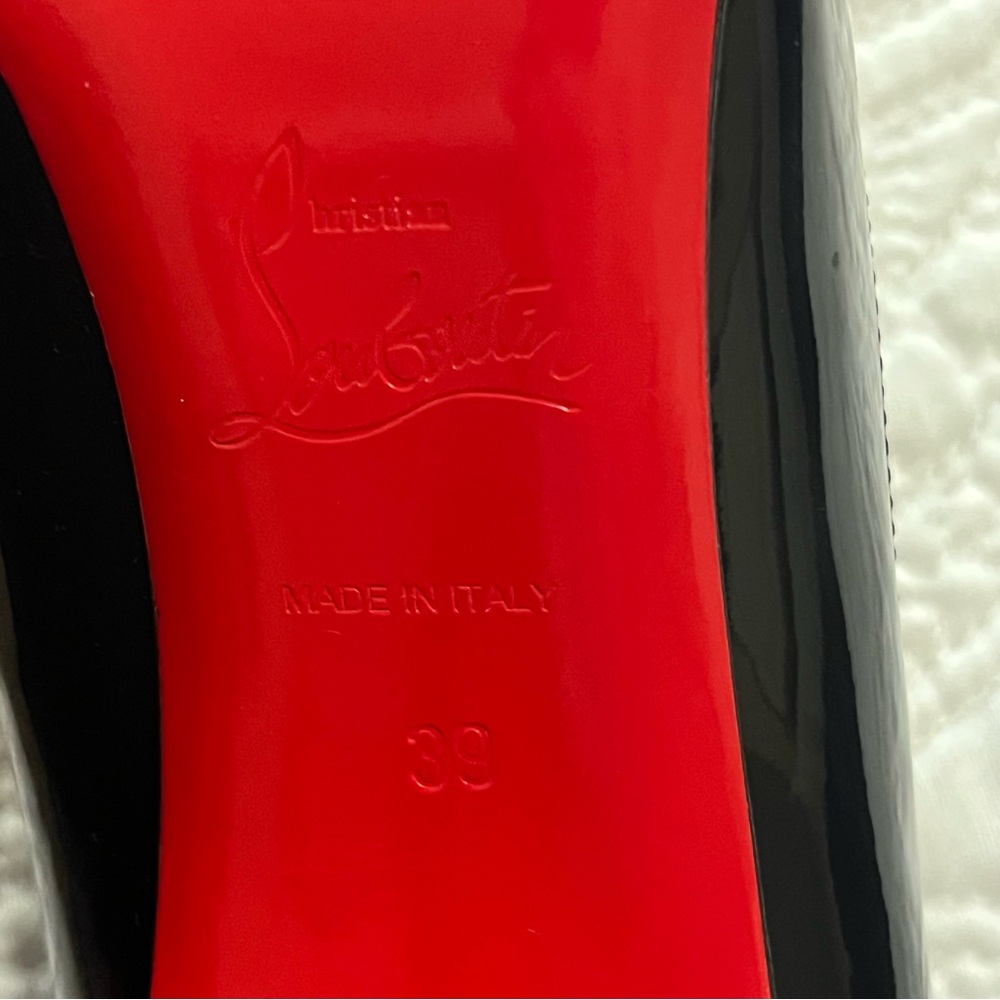 CHRISTIAN LOUBOUTIN Pigalle Follies 100 Pump Heel Black Patent Leather Size 39 - Picture 11 of 13
